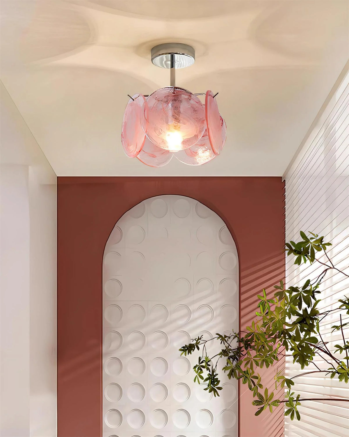 Ceiling Light | Glass Dome & Metal Canopy | 23 cm Diameter
