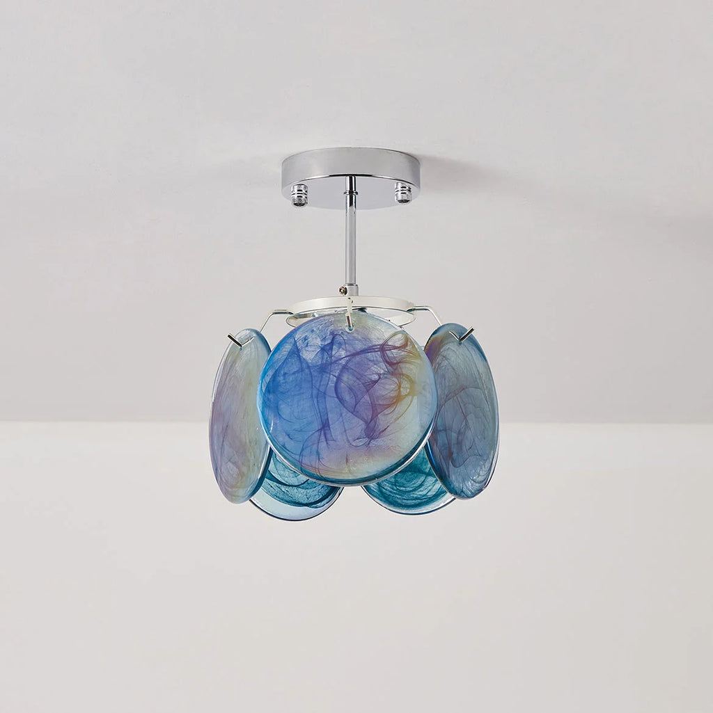 Ceiling Light | Glass Dome & Metal Canopy | 23 cm Diameter