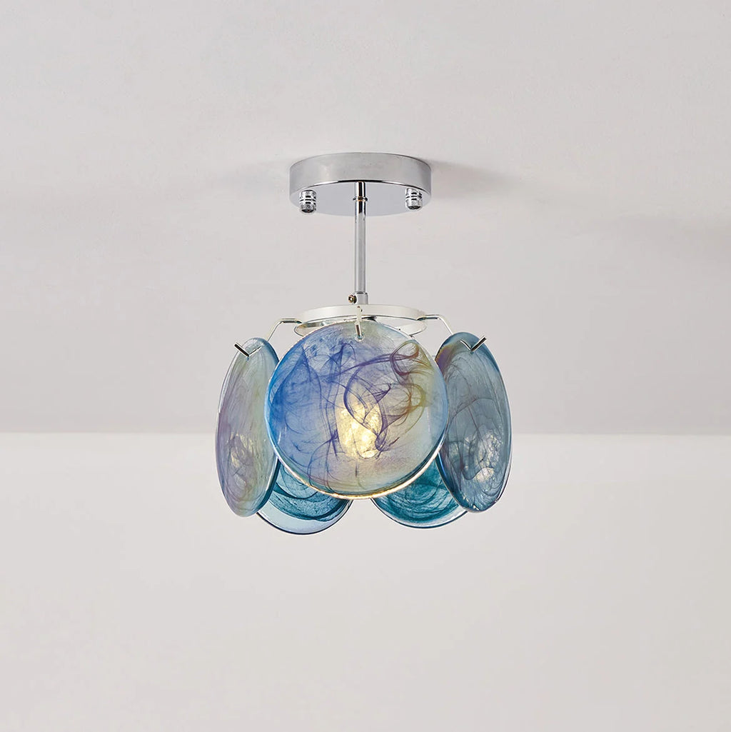 Ceiling Light | Glass Dome & Metal Canopy | 23 cm Diameter