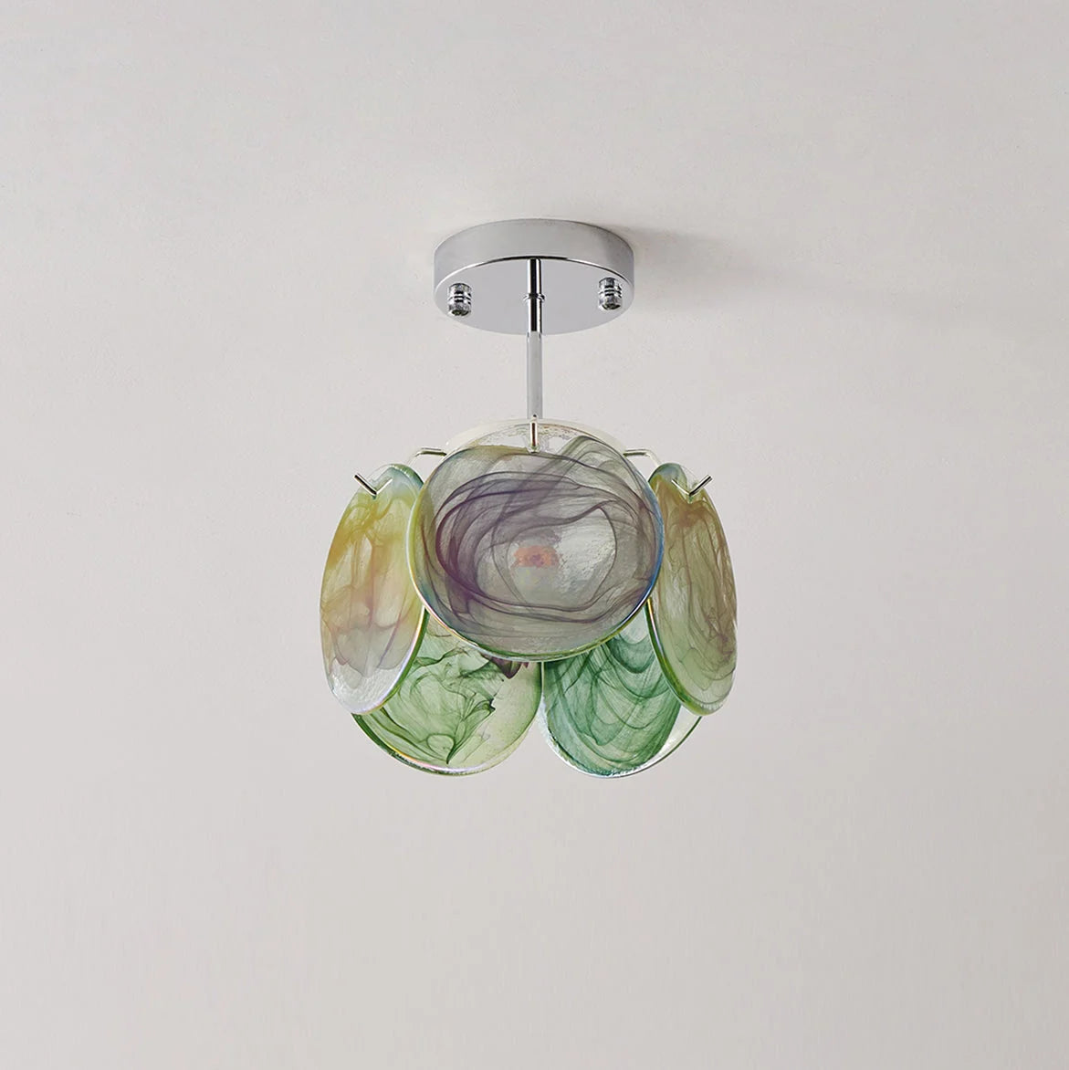 Ceiling Light | Glass Dome & Metal Canopy | 23 cm Diameter