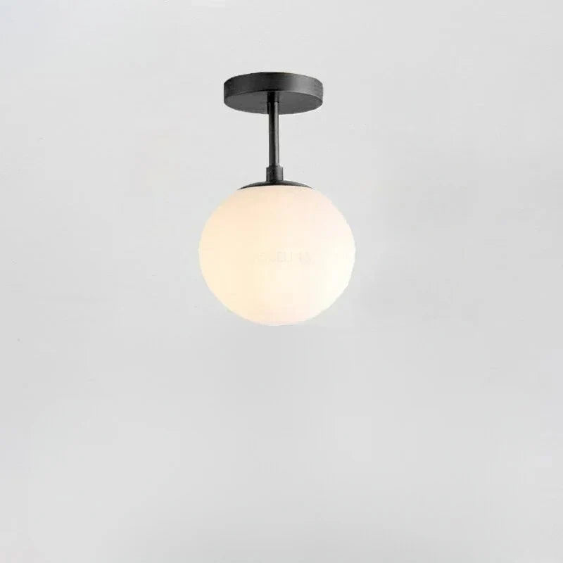 Ceiling Light | Glass Globe & Gold Accents | Warm White