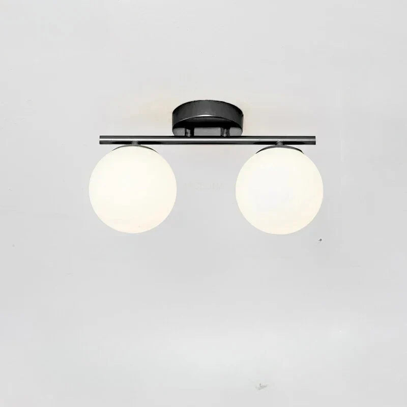 Ceiling Light | Glass Globe & Gold Accents | Warm White