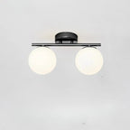 Ceiling Light | Glass Globe & Gold Accents | Warm White