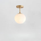 Ceiling Light | Glass Globe & Gold Accents | Warm White