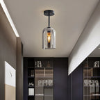 Ceiling Light | Glass Shade & Copper Fixture | Includes 3-Color LED Bulb
