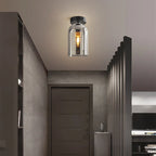 Ceiling Light | Glass Shade & Copper Fixture | Includes 3-Color LED Bulb