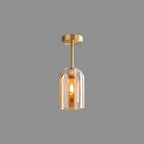 Ceiling Light | Glass Shade & Copper Fixture | Includes 3-Color LED Bulb