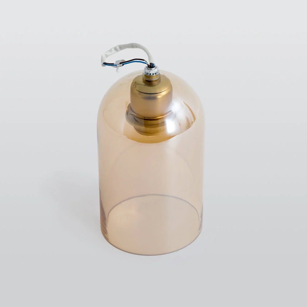 Ceiling Light | Glass Shade & Copper Fixture | Includes 3-Color LED Bulb