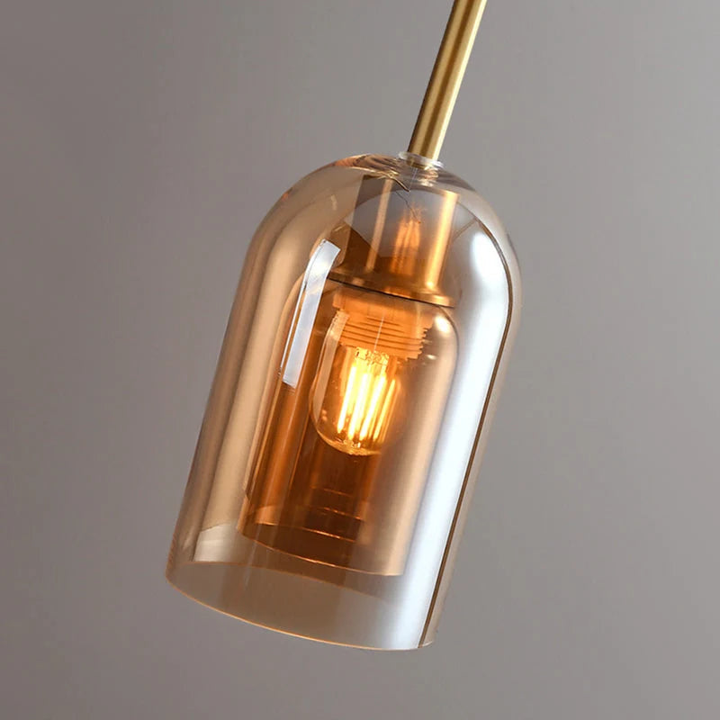 Ceiling Light | Glass Shade & Copper Fixture | Includes 3-Color LED Bulb