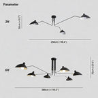 Ceiling Light | Industrial Black Metal & Adjustable Directional Heads