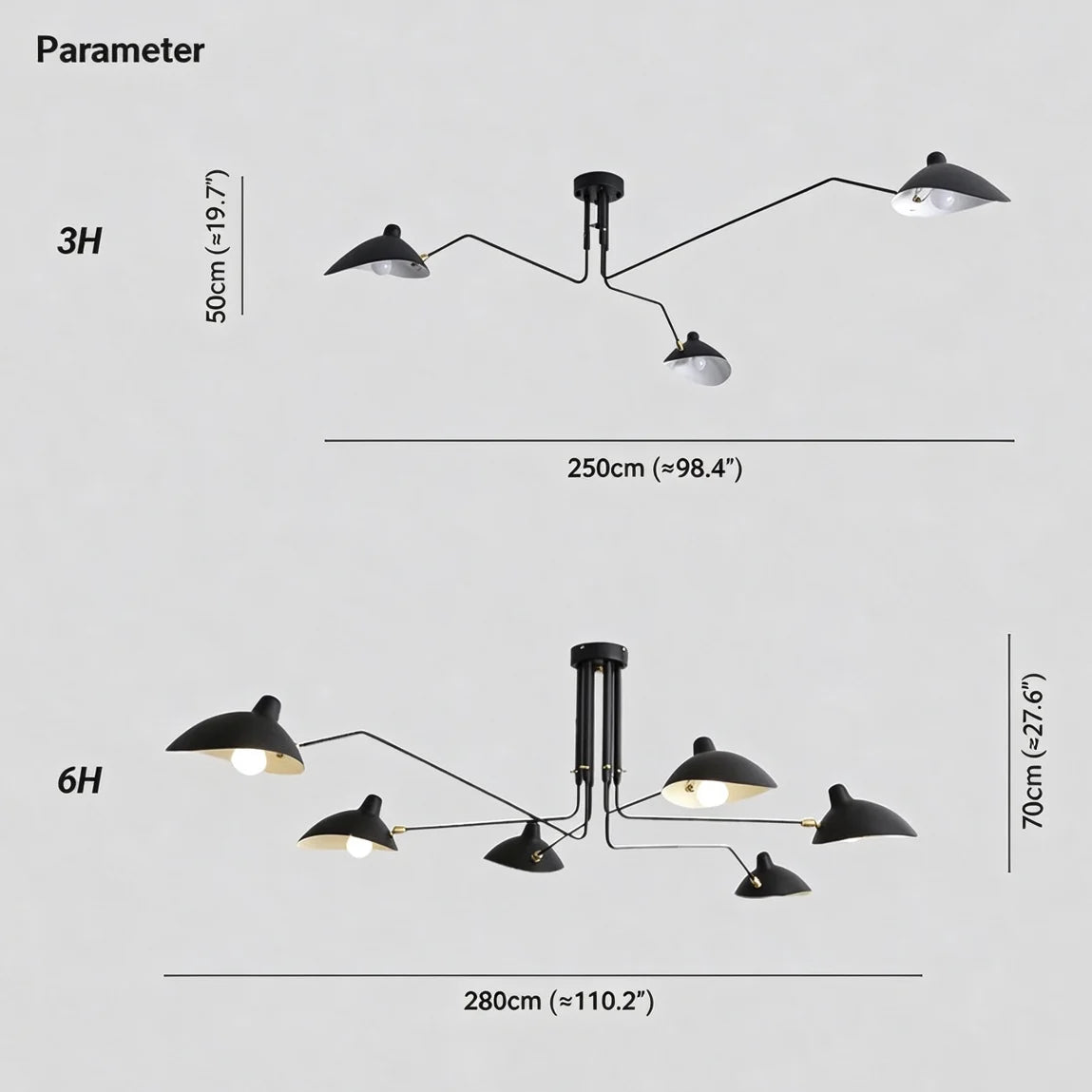 Ceiling Light | Industrial Black Metal & Adjustable Directional Heads
