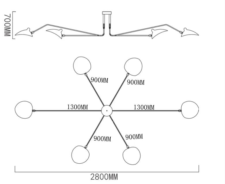 Ceiling Light | Industrial Black Metal & Adjustable Directional Heads