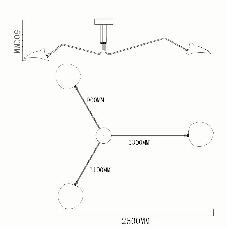 Ceiling Light | Industrial Black Metal & Adjustable Directional Heads