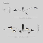 Ceiling Light | Industrial Multi-Arm & Adjustable Heads | E26/E27 Base