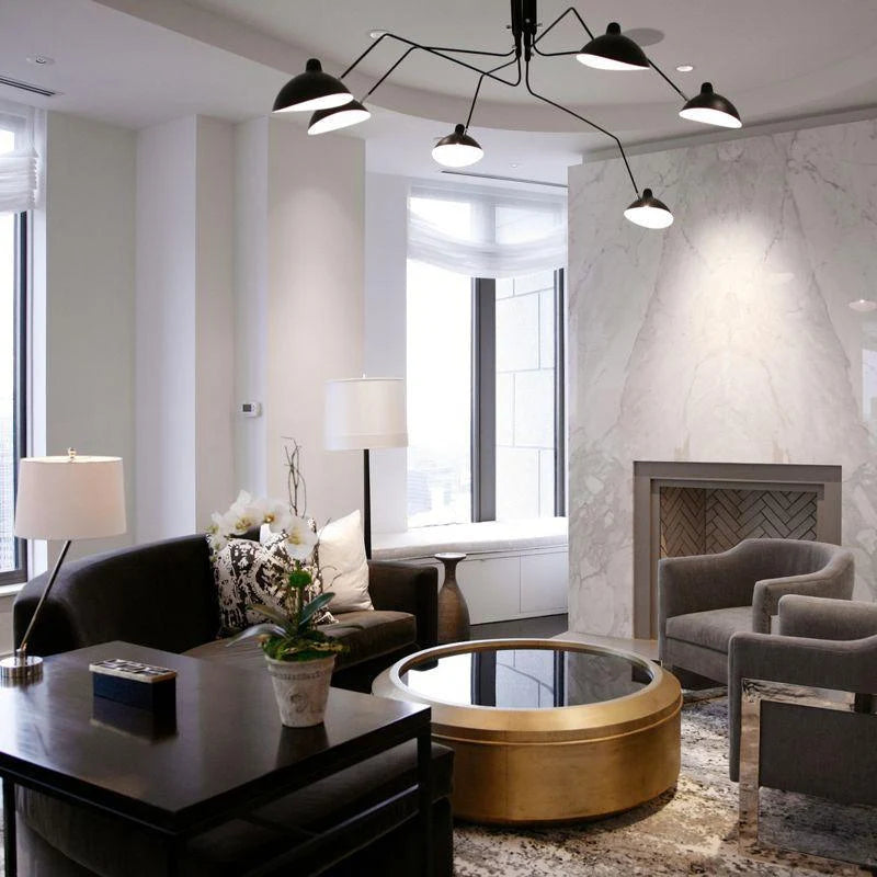 Ceiling Light | Industrial Multi-Arm & Adjustable Heads | E26/E27 Base