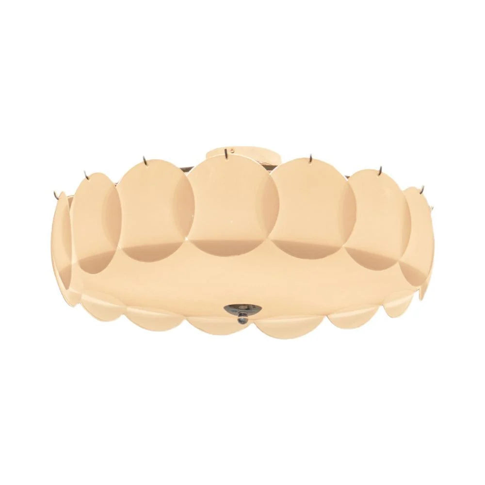 Ceiling Light | Layered Glass Disc Shades & Brass Finish | Semi-Flush
