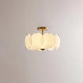 Ceiling Light | Layered Glass Disc Shades & Brass Finish | Semi-Flush