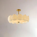 Ceiling Light | Layered Glass Disc Shades & Brass Finish | Semi-Flush