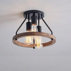 Ceiling Light | Rustic Wood & Metal | Adjustable 3-Light