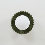 Ceiling Light | Scalloped Metal Shade & Opal Glass Globe | Flush-Mount
