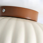 Ceiling Light | Scalloped Metal Shade & Opal Glass Globe | Flush-Mount