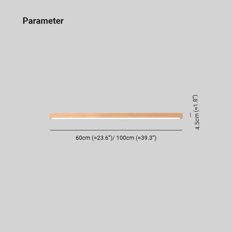 Ceiling Light | Slim Linear 3-Color LED | Wood & Acrylic