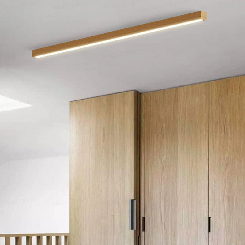 Ceiling Light | Slim Linear 3-Color LED | Wood & Acrylic