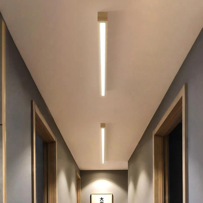 Ceiling Light | Slim Linear 3-Color LED | Wood & Acrylic