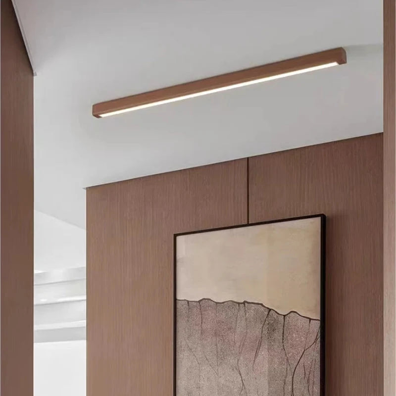 Ceiling Light | Slim Linear 3-Color LED | Wood & Acrylic