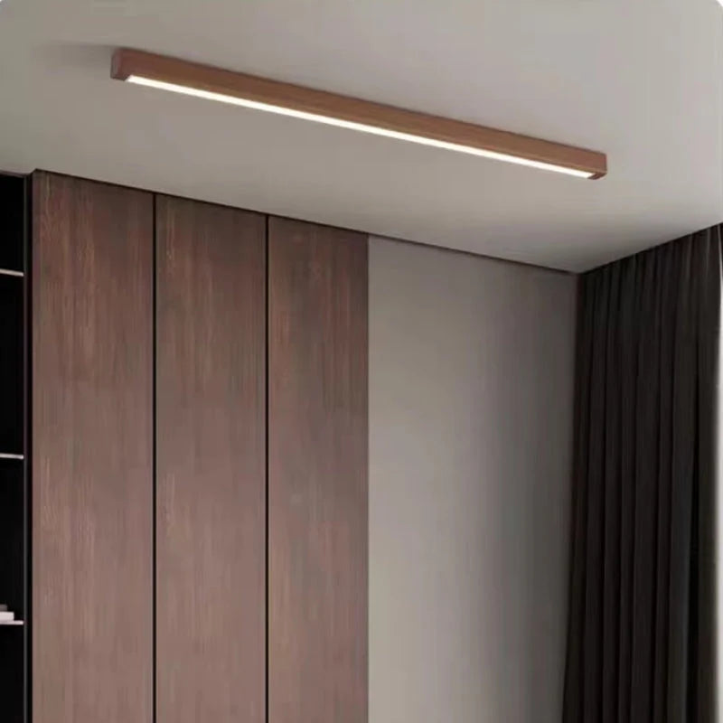 Ceiling Light | Slim Linear 3-Color LED | Wood & Acrylic