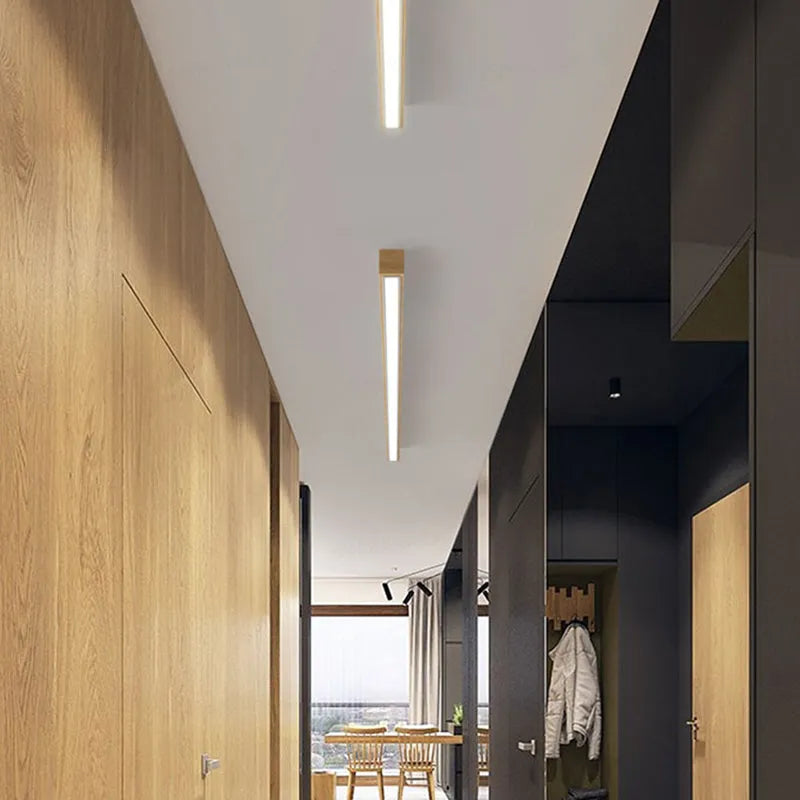 Ceiling Light | Slim Linear 3-Color LED | Wood & Acrylic