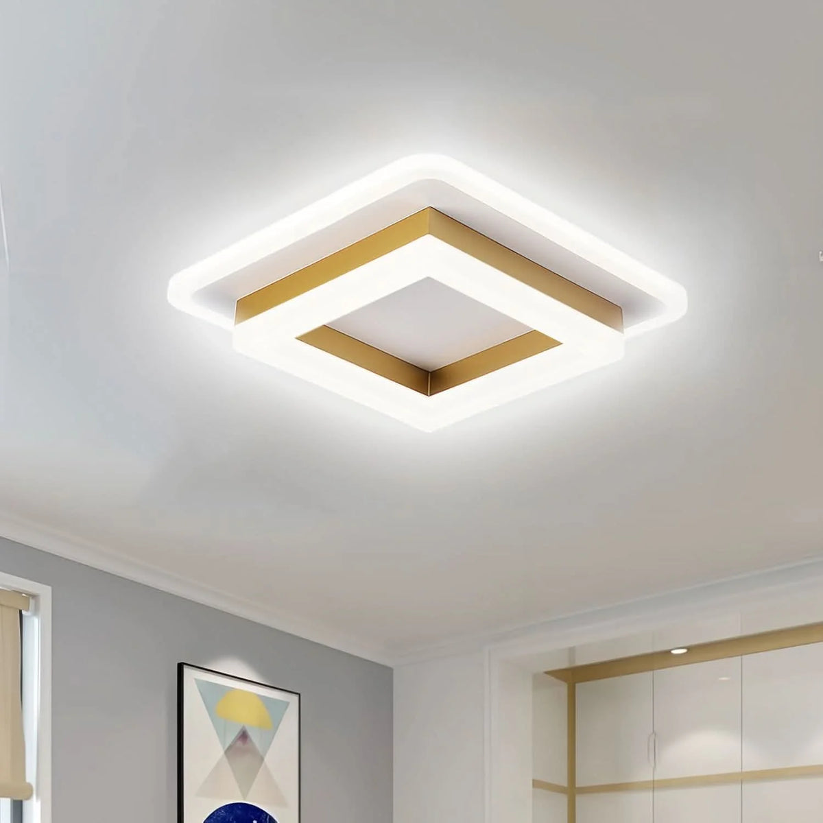 Ceiling Light | Square 24W Integrated LED Iron & Acrylic