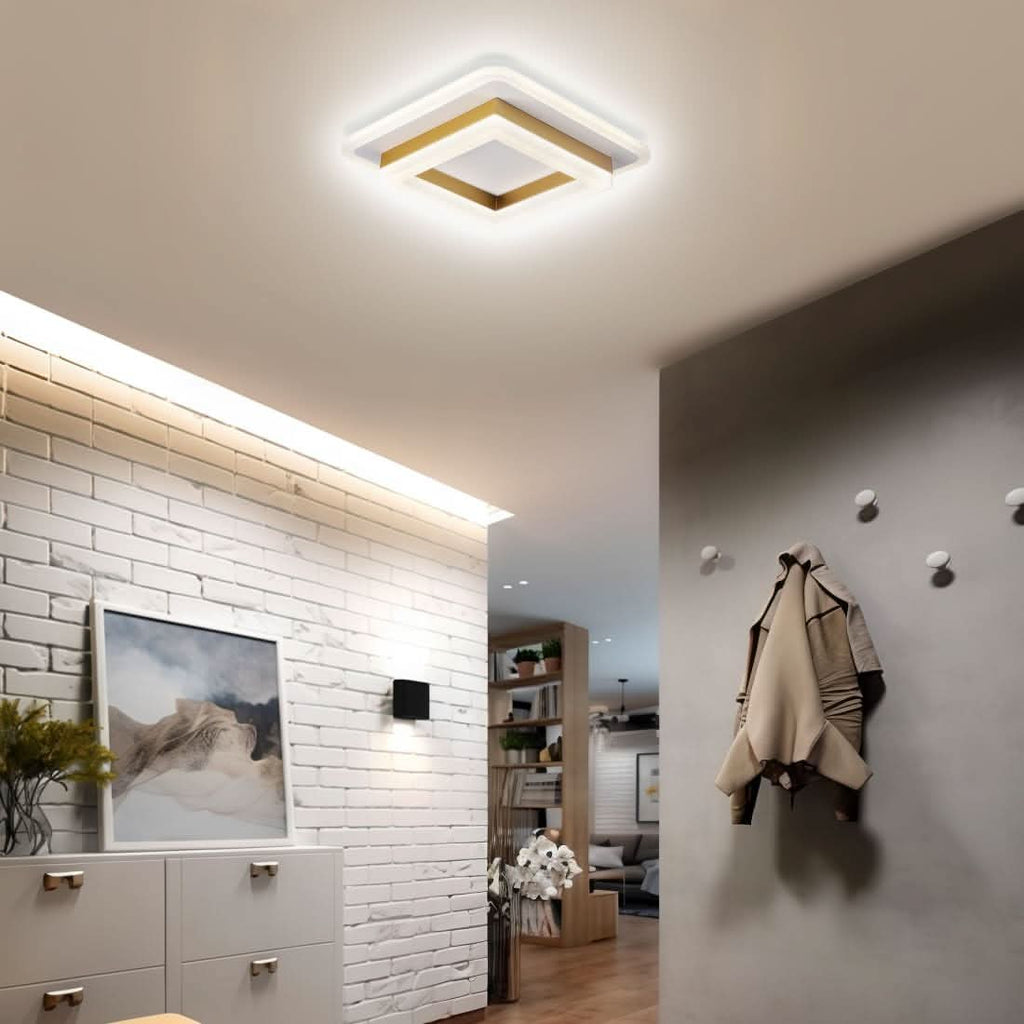 Ceiling Light | Square 24W Integrated LED Iron & Acrylic