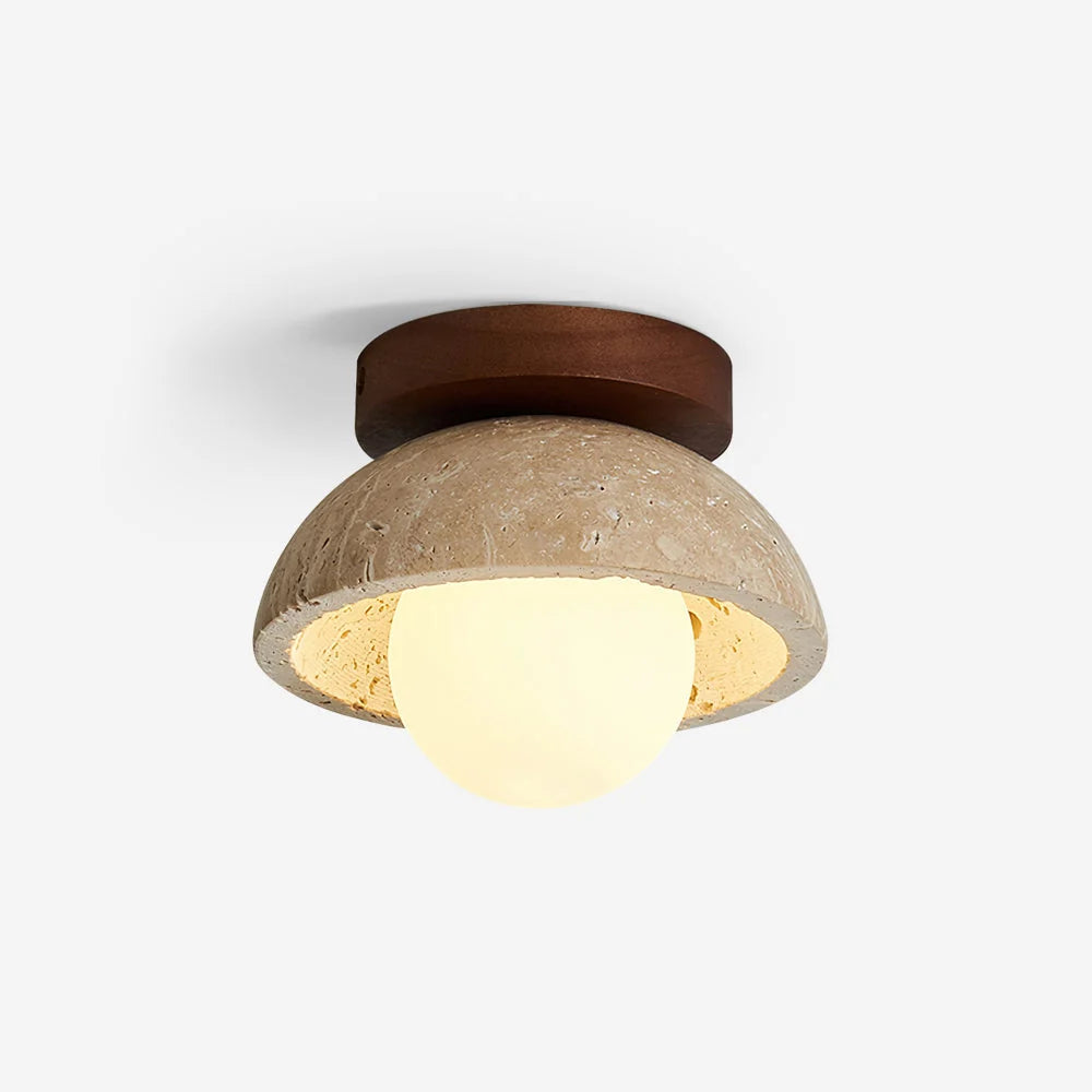 Ceiling Light | Travertine & Wood Ambient Lighting