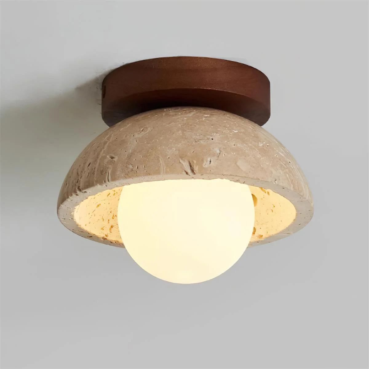Ceiling Light | Travertine & Wood Ambient Lighting