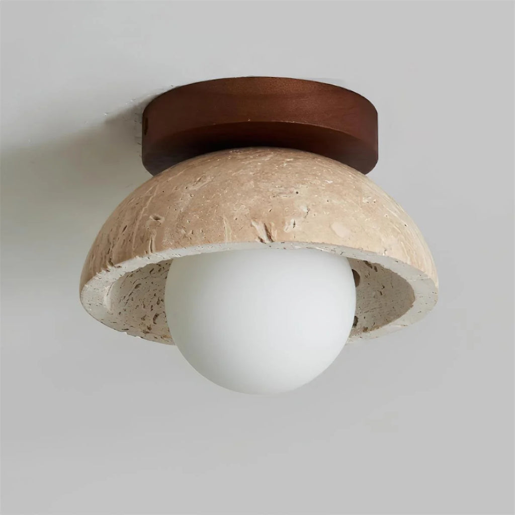 Ceiling Light | Travertine & Wood Ambient Lighting