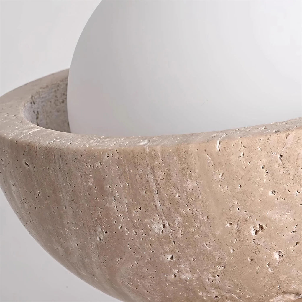 Ceiling Light | Travertine & Wood Ambient Lighting