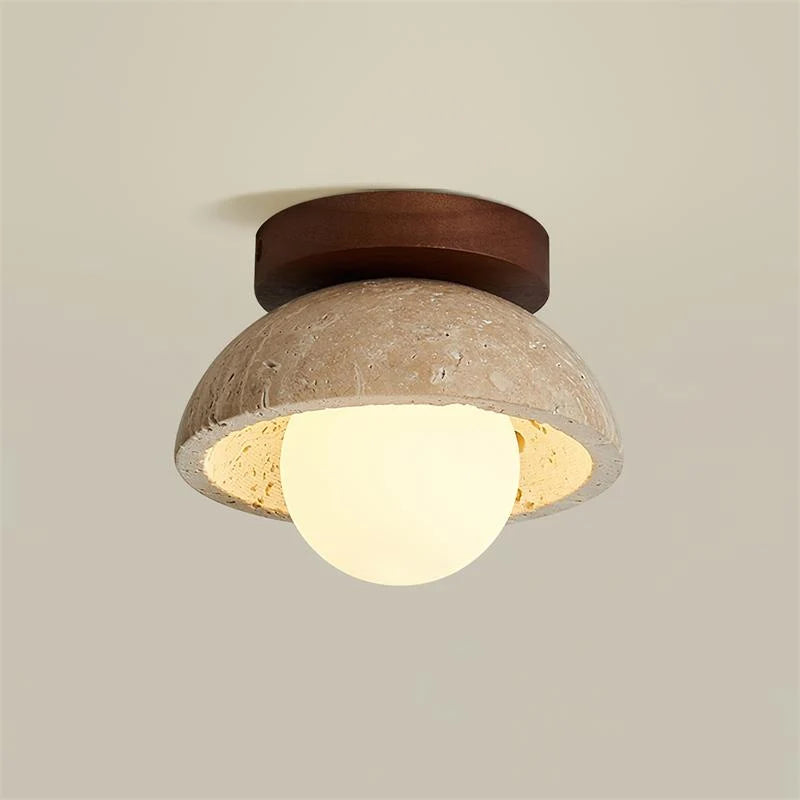 Ceiling Light | Travertine & Wood Ambient Lighting