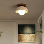Ceiling Light | Travertine & Wood Ambient Lighting