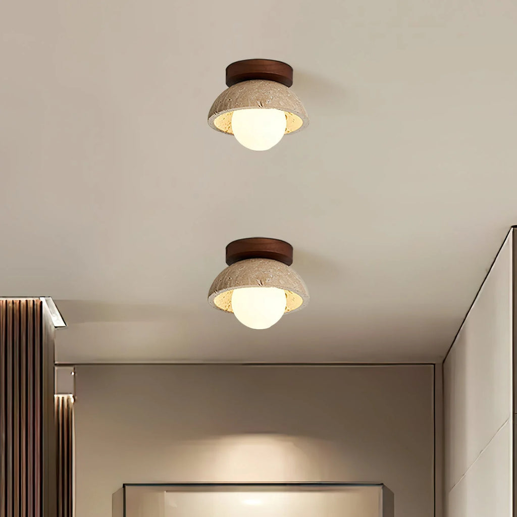 Ceiling Light | Travertine & Wood Ambient Lighting