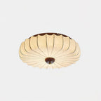 Ceiling Light | Wood Canopy & Pleated Fabric Shade | Dia 40/50/60 cm