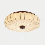 Ceiling Light | Wood Canopy & Pleated Fabric Shade | Dia 40/50/60 cm