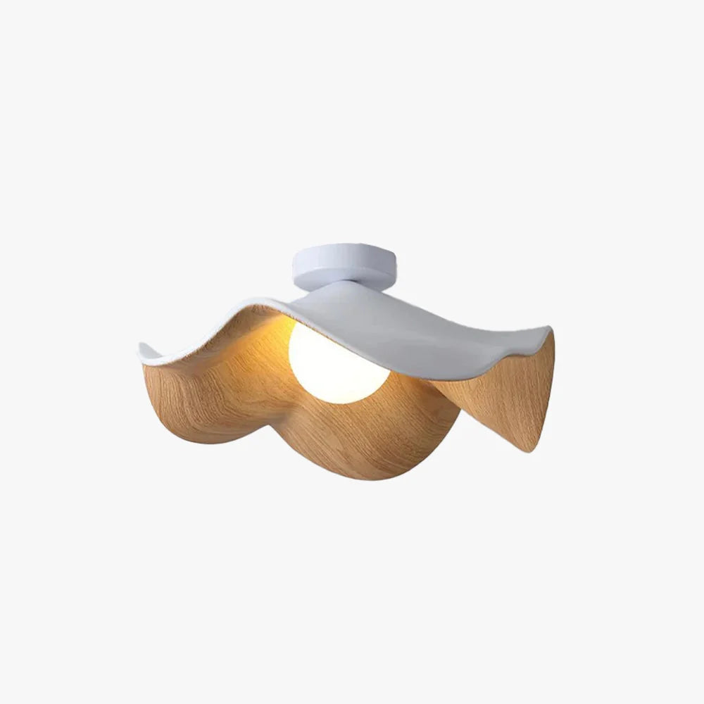 Ceiling Light | Wood Grain Finish & Metal Frame