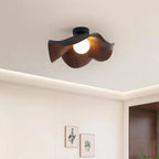 Ceiling Light | Wood Grain Finish & Metal Frame