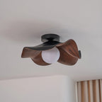 Ceiling Light | Wood Grain Finish & Metal Frame