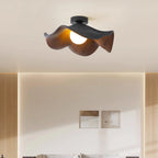 Ceiling Light | Wood Grain Finish & Metal Frame