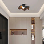 Ceiling Light | Wood Grain Finish & Metal Frame