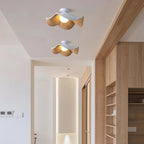 Ceiling Light | Wood Grain Finish & Metal Frame