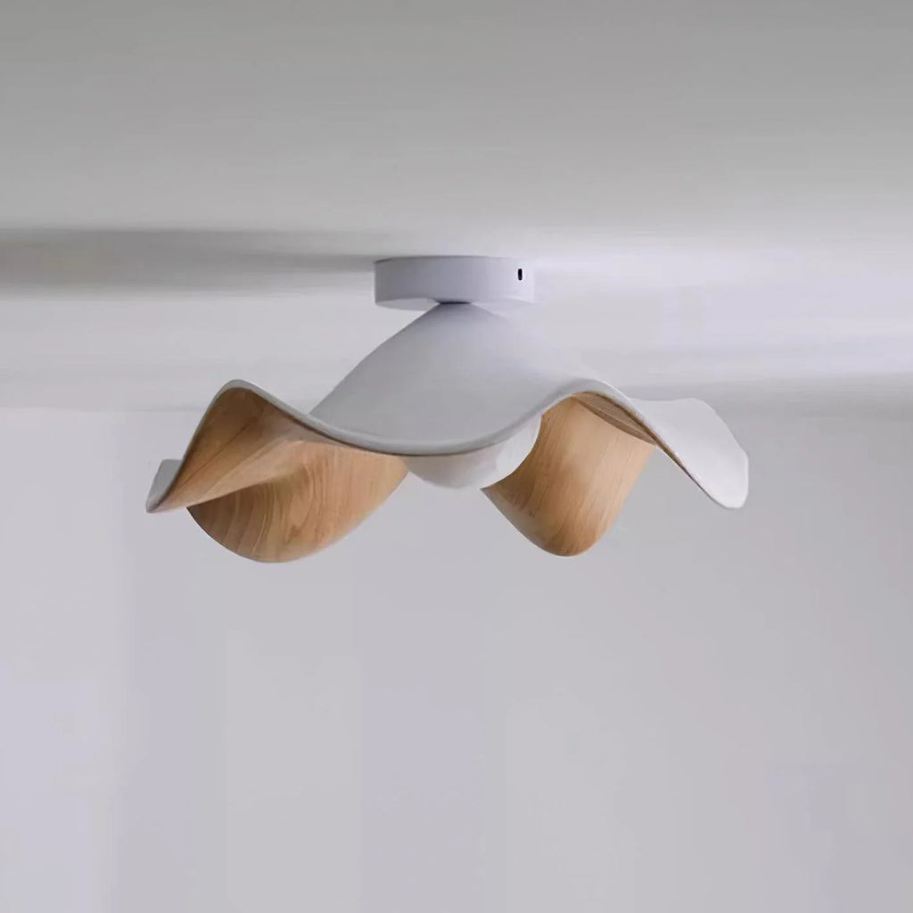 Ceiling Light | Wood Grain Finish & Metal Frame