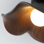Ceiling Light | Wood Grain Finish & Metal Frame